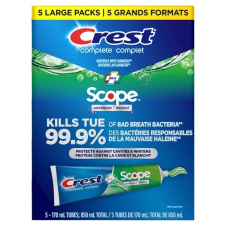 Dentifrice à mousse active - Crest Complete Avancé avec Scope