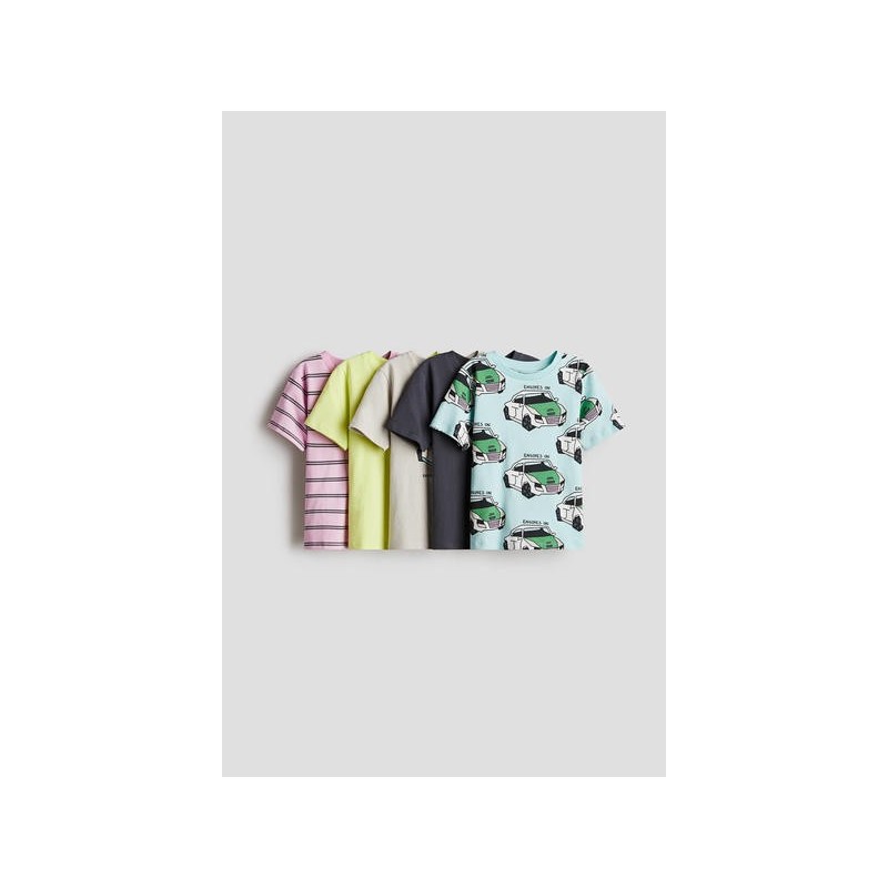 Lot de 5 T-shirts en jersey de coton doux -Enfant