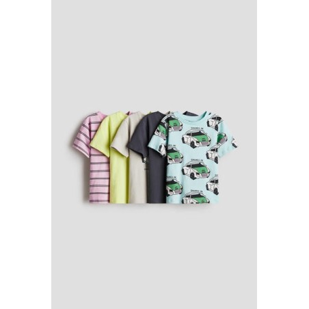 Lot de 5 T-shirts en jersey de coton doux -Enfant