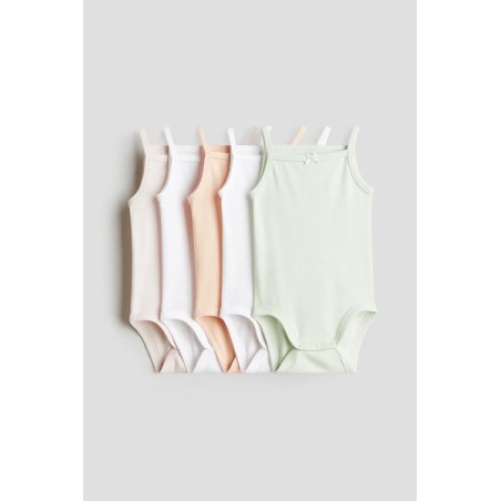 Lot de 5 Maillots en jersey de coton doux - Fille