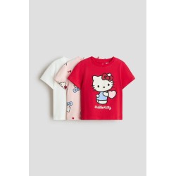 Lot de 3 Hauts à manches courtes en jersey de coton souple - Enfant
