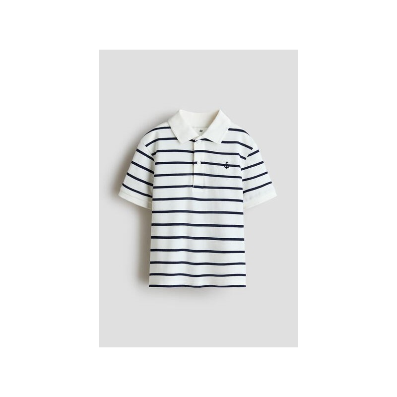 Polo en piqué de coton avec motif brodé devant - Enfant