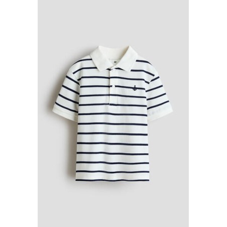 Polo en piqué de coton avec motif brodé devant - Enfant