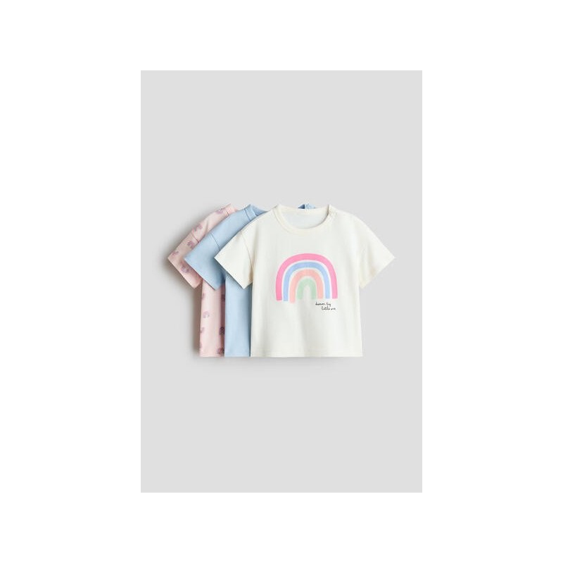 Lot de 3 T-shirts en jersey de coton doux aux designs variés - Enfant