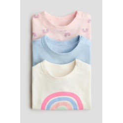 Lot de 3 T-shirts en jersey de coton doux aux designs variés - Enfant