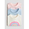 Lot de 3 T-shirts en jersey de coton doux aux designs variés - Enfant