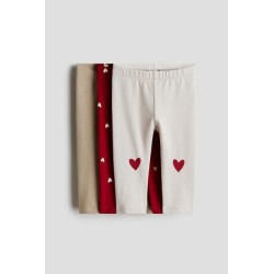 Lot de 3 Leggings aux designs variés en jersey de coton doux - Enfant