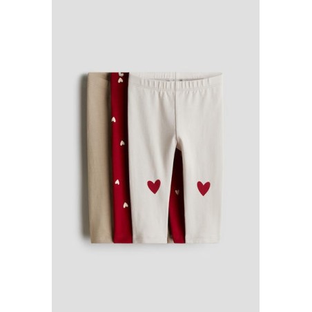Lot de 3 Leggings aux designs variés en jersey de coton doux - Enfant