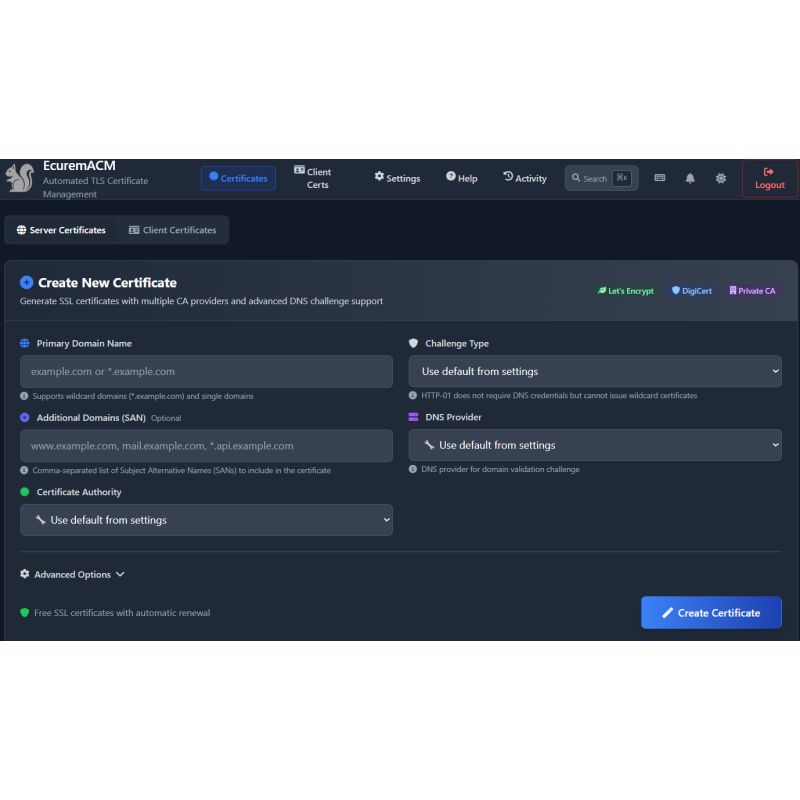 Ecurem ACM - Automatisation du renouvellement des certificats TLS
