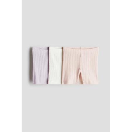Lot de 3 Shorts cycliste en jersey de coton doux et côtelé - Fille