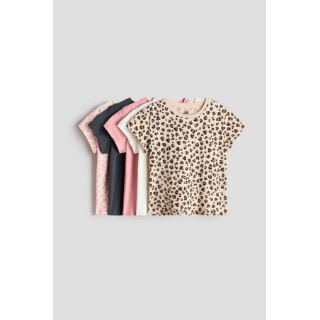 Lot de 5 T-shirts en jersey de coton doux - Enfant