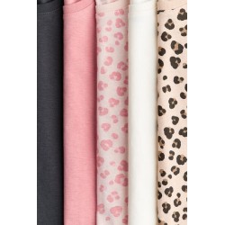 Lot de 5 T-shirts en jersey de coton doux - Fille