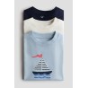 Lot de 3 T-shirts en jersey de coton doux aux designs variés - Enfant