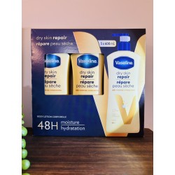 Vaseline - Lotion Répare-peau sèche, Pack 3 x 600 ml